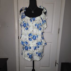Floral Blouse & Short Set